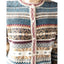 『ベビーアルパカ100％アルパカ総ジャガードカーディガン』総ジャガード編みでしっかり、襟、裾すべてベビーアルパカ総ジャガードです。